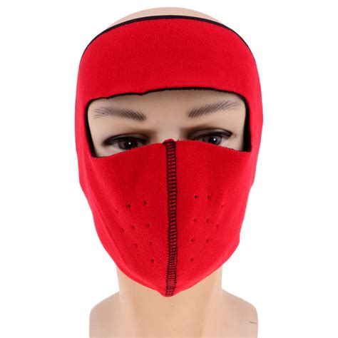 Balaclava Fleece Windproof Face Mask Head Ears Protector Warmer Cap Red