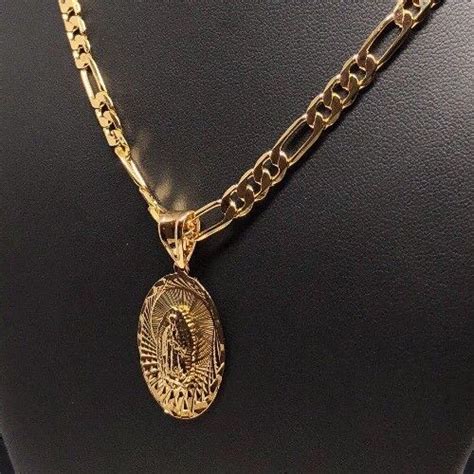 Cadena De De Oro Laminado Con Virgen De Guadalupe Medalla Small