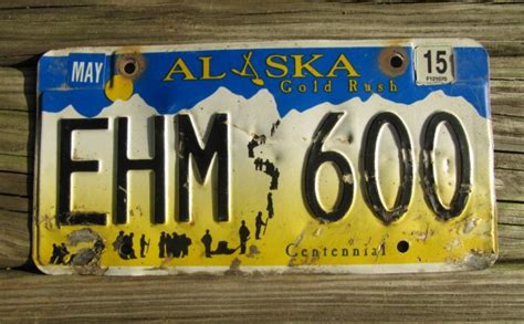 License Plates For SALE Alaska Gold Rush License Plate Centennial 2015 License Plate Vintage ...