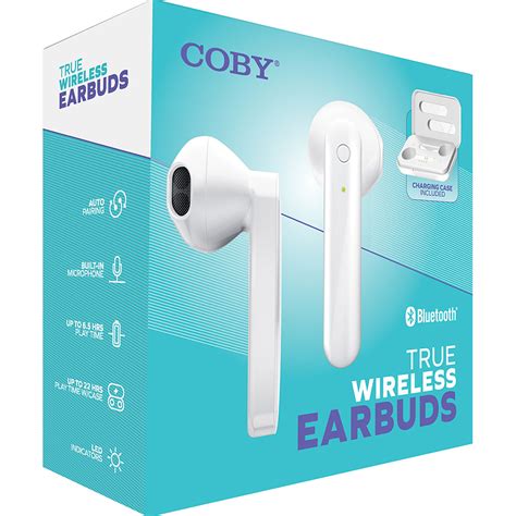 Coby True Wireless Earbuds With Charging Case White Fesco Distributors