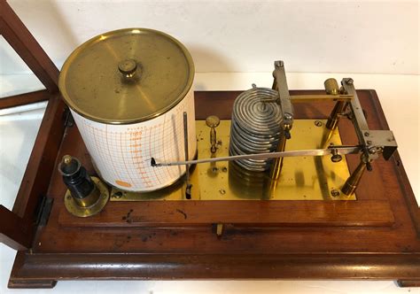 Antique 8 Day Clockwork Drum Barograph