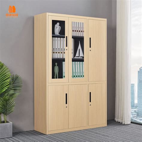 Transfer Printing Wood Grain Steel Multi Doors Study Room Cabinet