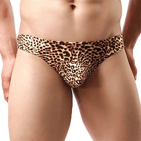 String pour homme Motif léopard Avec poche Sous vêtement sexy