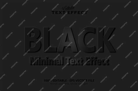 Premium Vector | Editable text effect black background black text