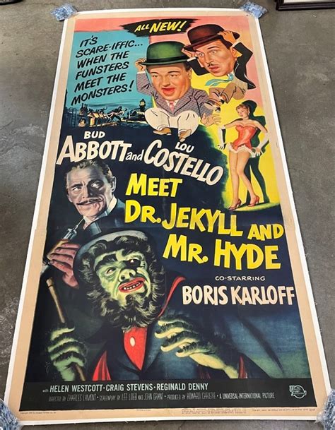 Abbott And Costello Meet Dr Jekyll And Mr Hyde 1953 Original Three Sheet Movie Poster