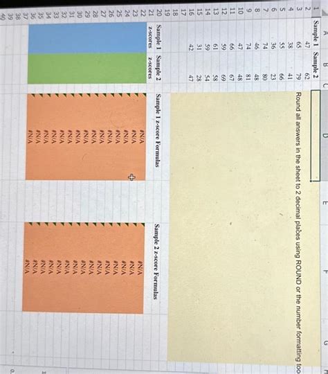 Solved Round All Answers In The Sheet To 2 Decimal Places