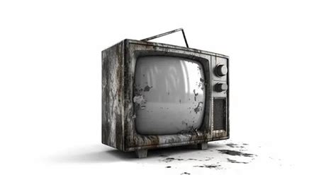 Vintage Television Isolated On White Background Vintage Television