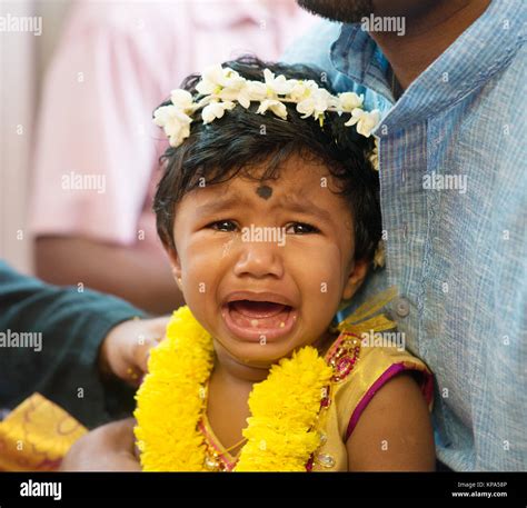 Indian baby girl crying Stock Photo - Alamy