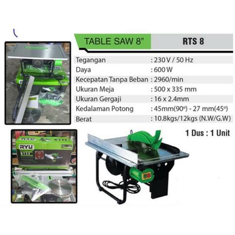 Jual Table Circular Saw W Meja Potong Mesin Gergaji Hemat Listrik