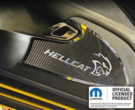 2015 2023 Dodge Challenger Carbon Fiber Hellcat Door Badges By American