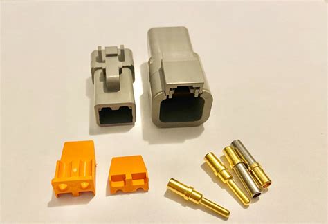 Deutsch Dtp 2 Pin Connector Plug Kit 14 12 Awg Gold Contacts Dtp04 2p