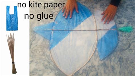 How To Make Patang With Plastic Bag Plastic Bag Kite Making A Kite