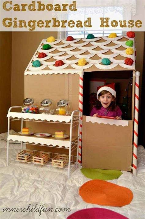 Cardboard Gingerbread House for Kids