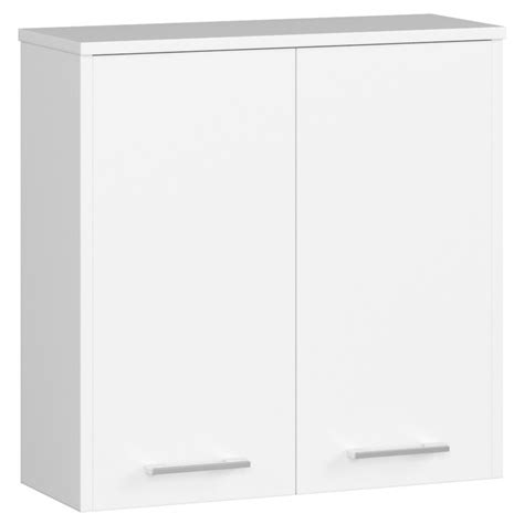 Mueble De Baño Suspendido 2 Puertas 2 Estantes Blanco L 60 Cm H