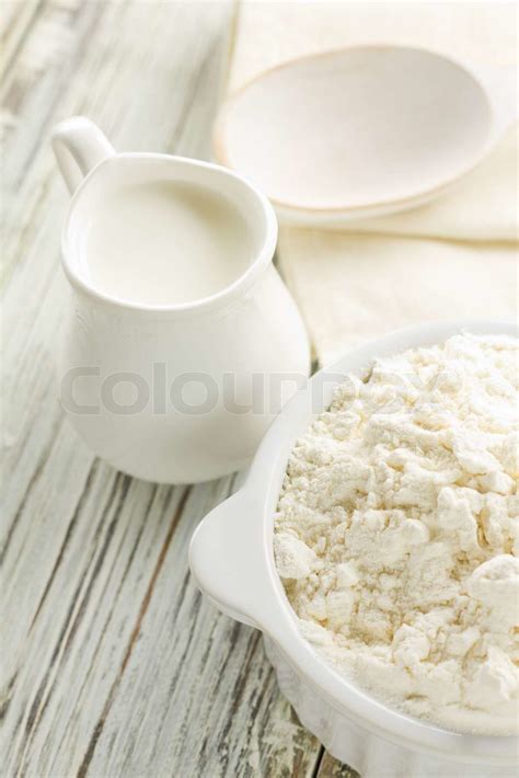 Flour Milk Stock Image Colourbox