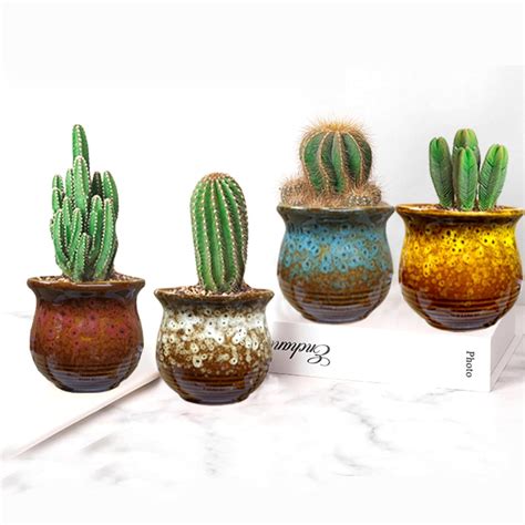 SNAPTRON Ceramic Pots For Plants Home Decor 4Pcs Ceramic Pots For