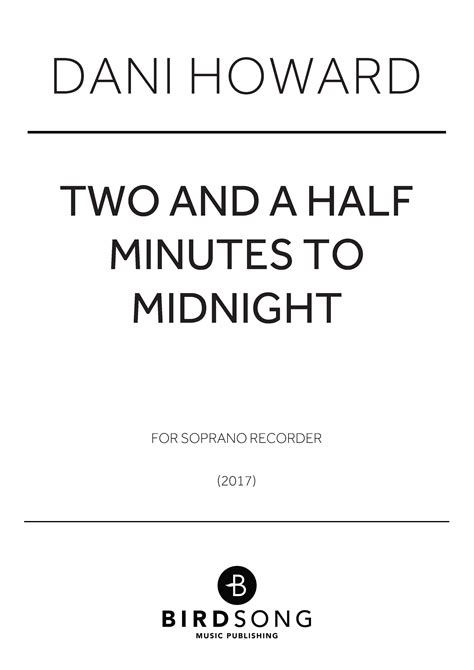 Dani Howard: Two and a Half Minutes to Midnight (Solo Recorder) | Faber Music