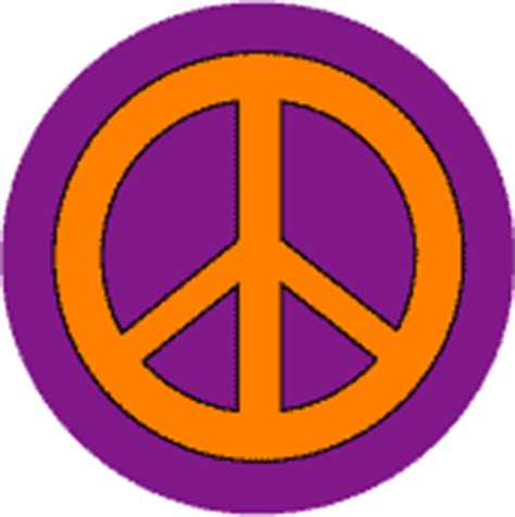 Orange PEACE SIGN on Purple Background--COFFEE MUG