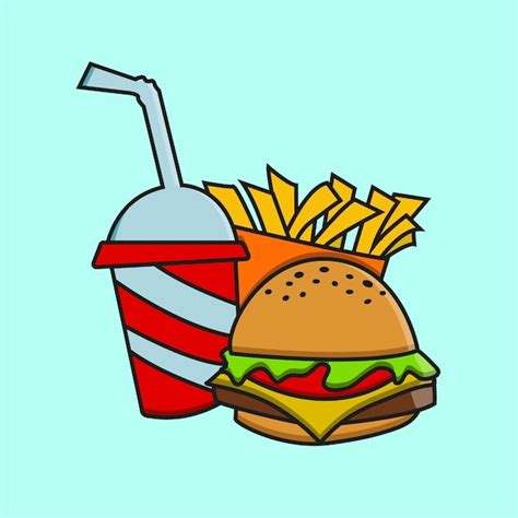 Premium Vector | Illustration of Burger - Burger Meal Vector - Burger ...