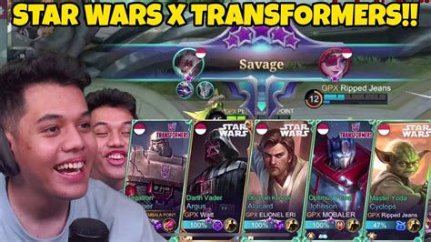 Di Saat 5 Skin Starwars And Tranformer Bersatu Pesta Sepegg Coy Mobile Legends Youtube