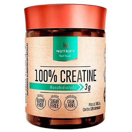 100 Creatine Monohidratada em Cápsulas 120 Caps Nutrify B2S