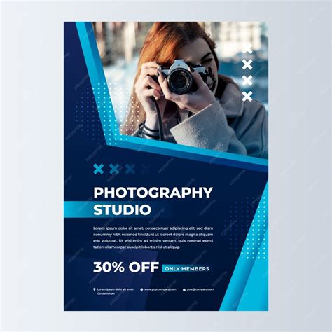 photography poster template design premium vector