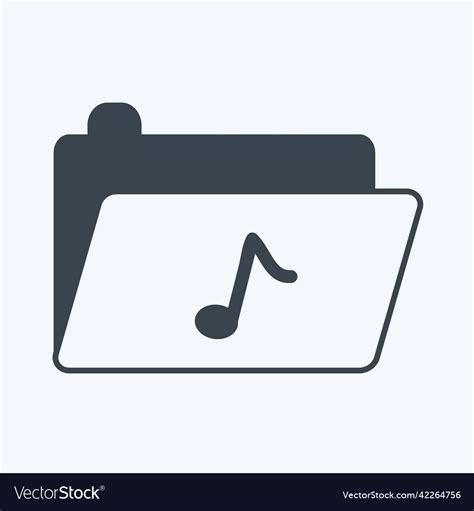 Icon Music Folder Suitable For Music Symbol Glyph Vector Image