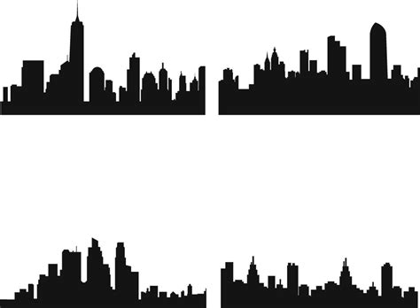 City Silhouette Vector city silhouette set. For design Decoration and illustration.Vector Pro ...