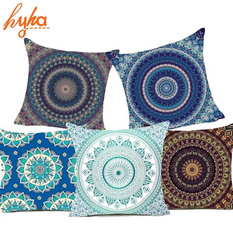 Hyha Hippie Mandala Polyester Cushion Cover Bohemian Indian Style