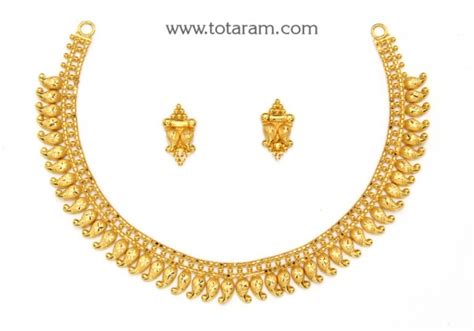 22k Gold Necklace And Earrings Set 235 Gs3770 In 15350 Grams