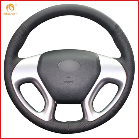 Mewant Black Genuine Leather Car Steering Wheel Cover For Hyundai Ix35 Tucson 2 2011 2015