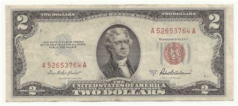 The 1953 2 Dollar Bill Value, Seal, Series & Design