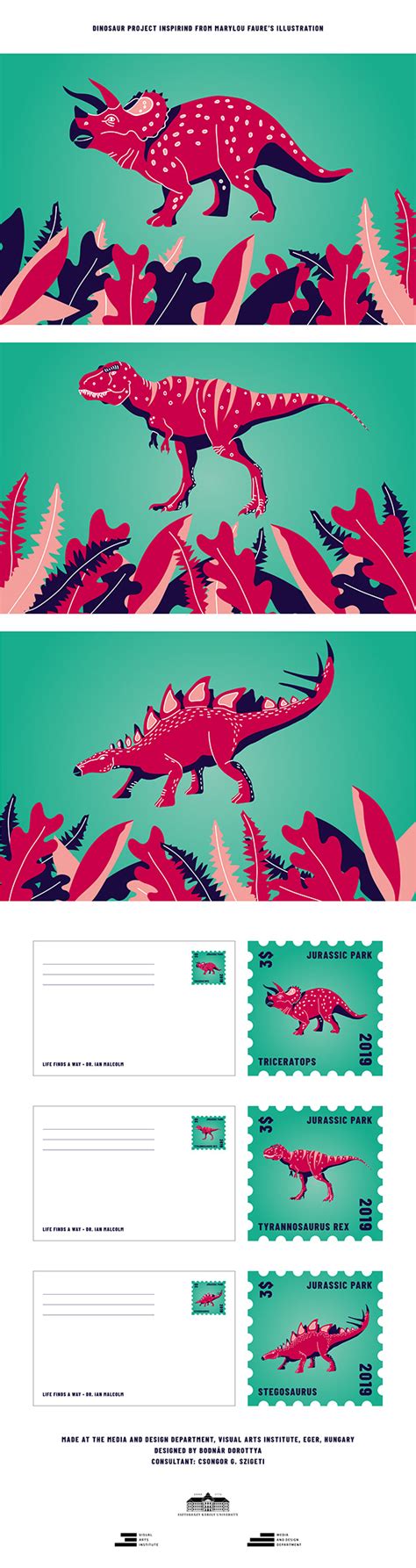 Greetings From Jurassic Park Postcard And Stamp On Behance