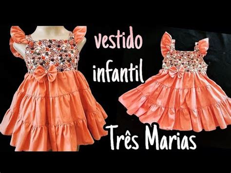 Como fazer vestido infantil 3 Maria ou vestido de três camadas