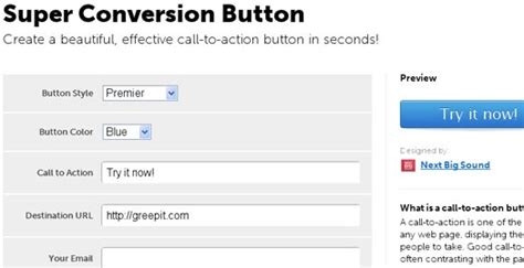 create beautiful effective call  action button  seconds greepitcom