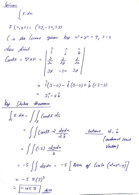 [solved] Use Stokes Theorem And Only Stokes Theorem To Evaluate F