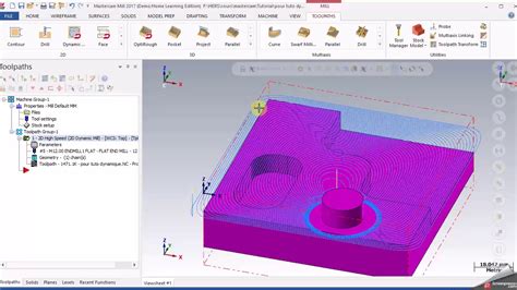 Mastercam 2017 Dynamic Mill Youtube