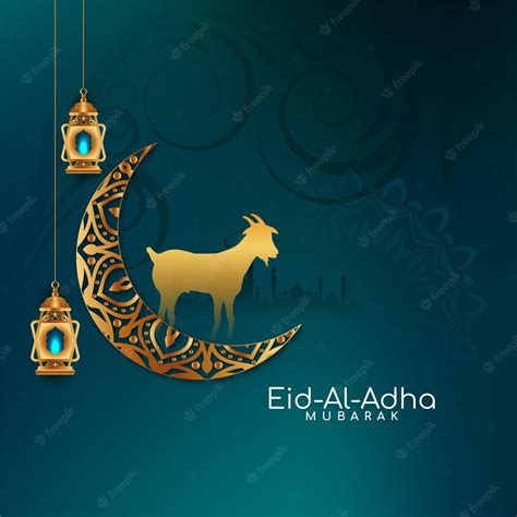 Premium Vector Eid Al Adha Mubarak Islamic Festival Greeting Background