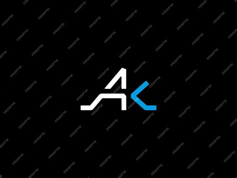 Premium Vector | A black and white logo with the letters ak on a black background