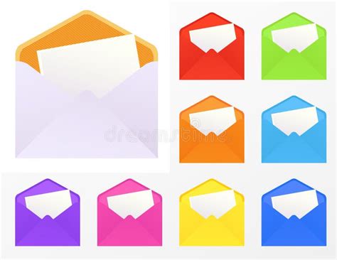 Colored envelopes stock vector. Illustration of orange - 13305553