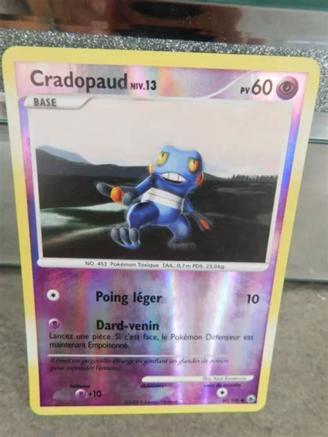 CARTE POKÉMON CRADOPAUD Niv 13 PV 60 60 100 Reverse Aube Majestueuse