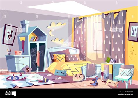 Messy boy bedroom Stock Vector Images - Alamy