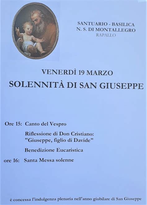 Ns Montallegro S Giuseppe Festa Del Pap Marzo Solennit Di S