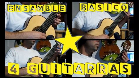 Como tocar ESTRELLITA en 4 guitarras Tablaturas Ensamble para niños