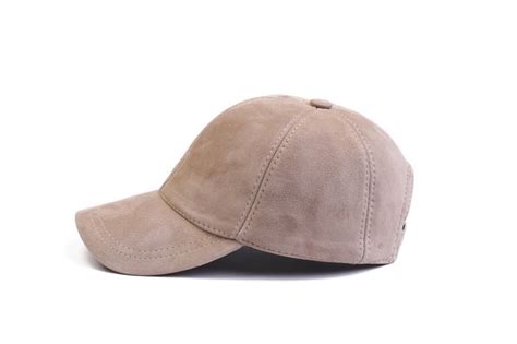 Beige Suede Leather Baseball Cap Hatsquare Leather Baseball Etsy