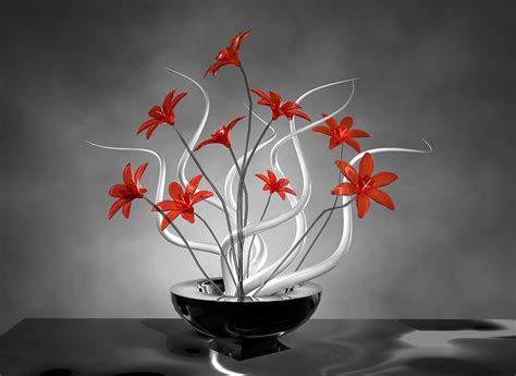 Red Flowers Digital Art By Louis Ferreira