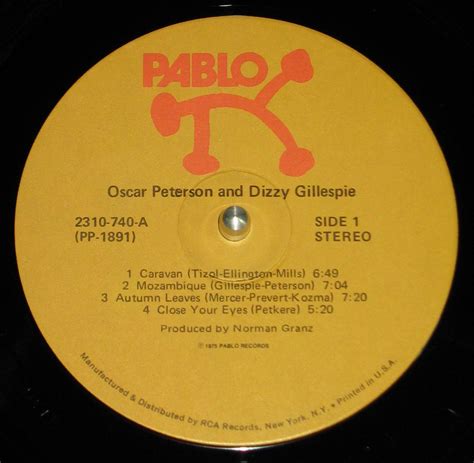 Oscar Peterson Dizzy Gillespie 1975 Pablo Records 2310 740