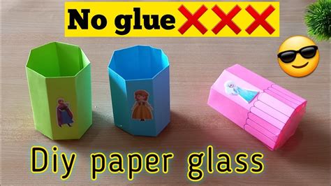 Diy Paper Glassno Glue Paper Craftpaper Craft Without Glueeasy Paper Craft No Gluepaper