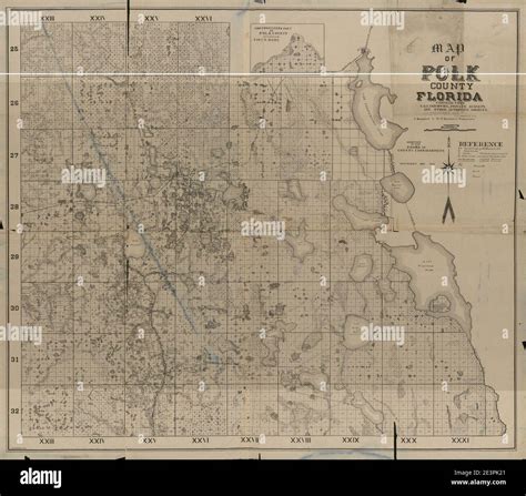 Map Of Polk County Florida Stock Photo Alamy