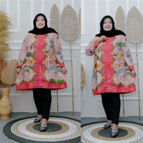 Jual Tunik Batik Jumbo Ld Cm Ld Cm Ld Cm Atasan Batik